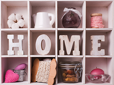 Shadow box with wooden letters home and cozy things